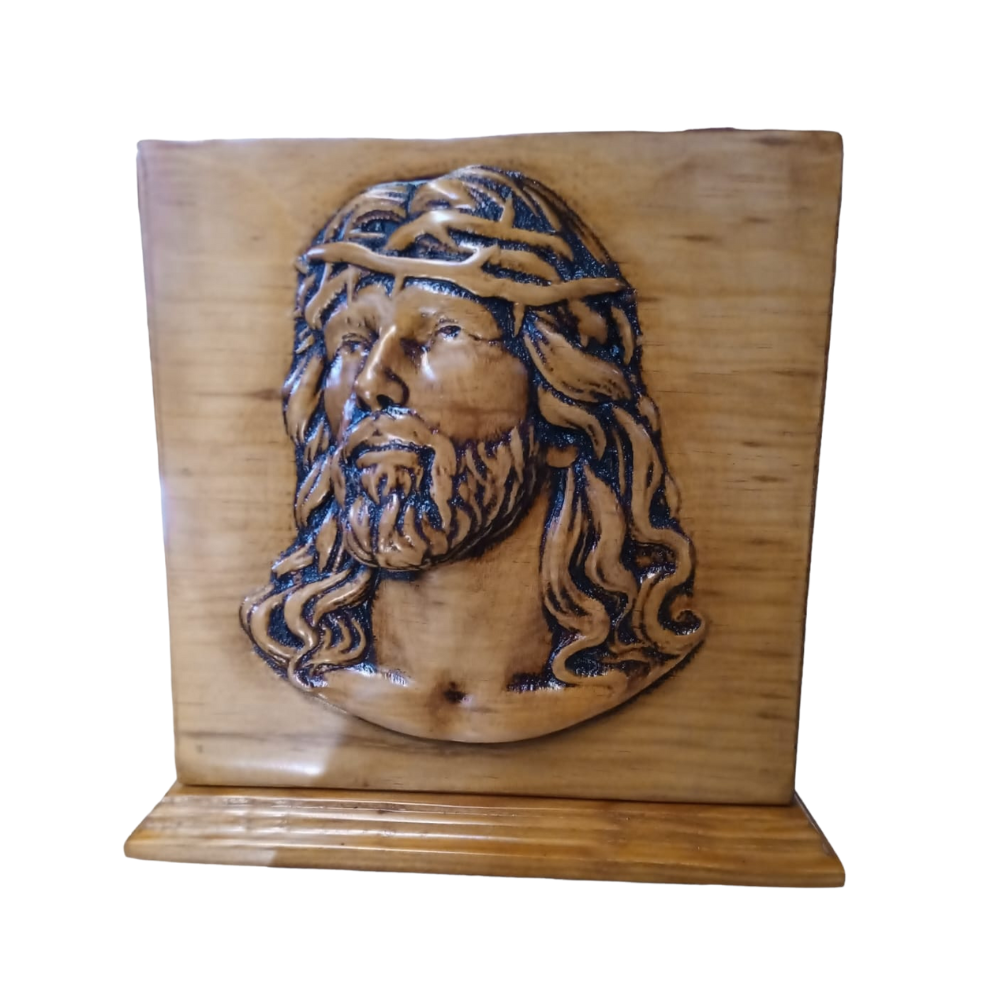 Urna Madera Cristo tallado