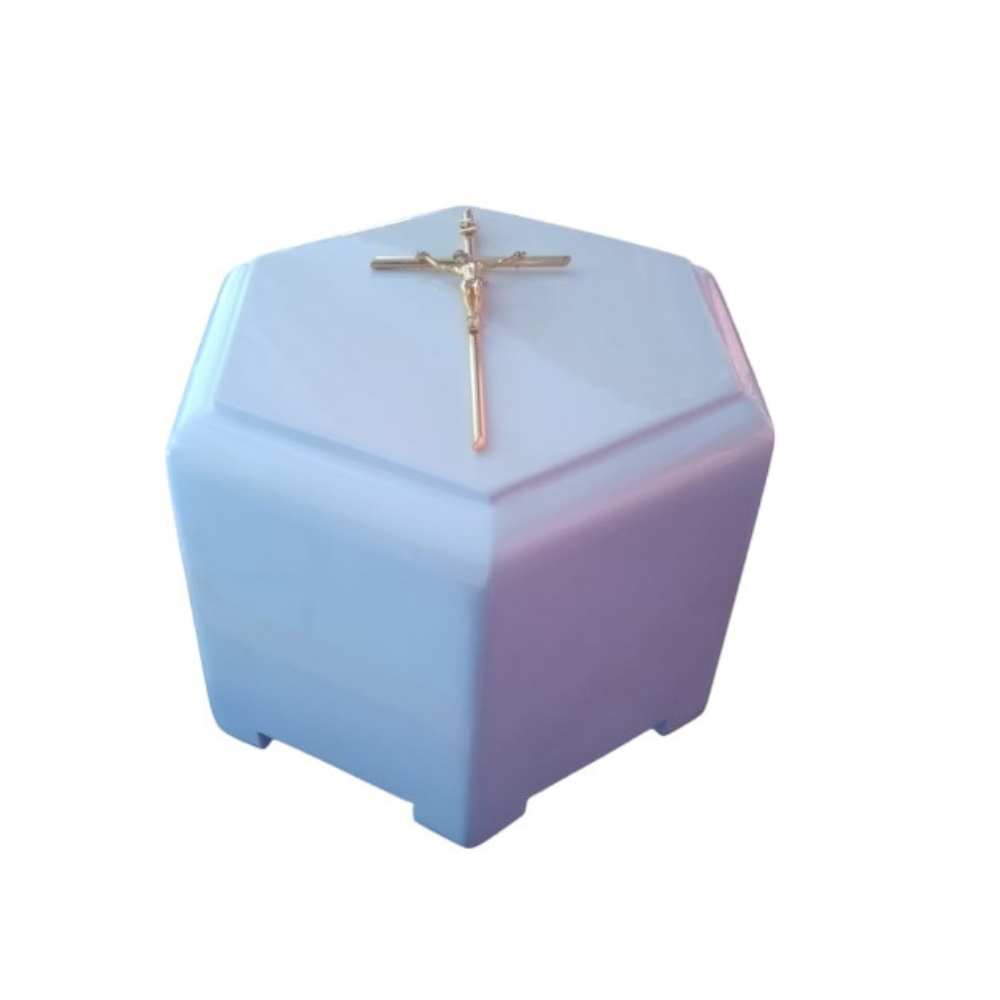 Urna Madera Hexagonal Blanca