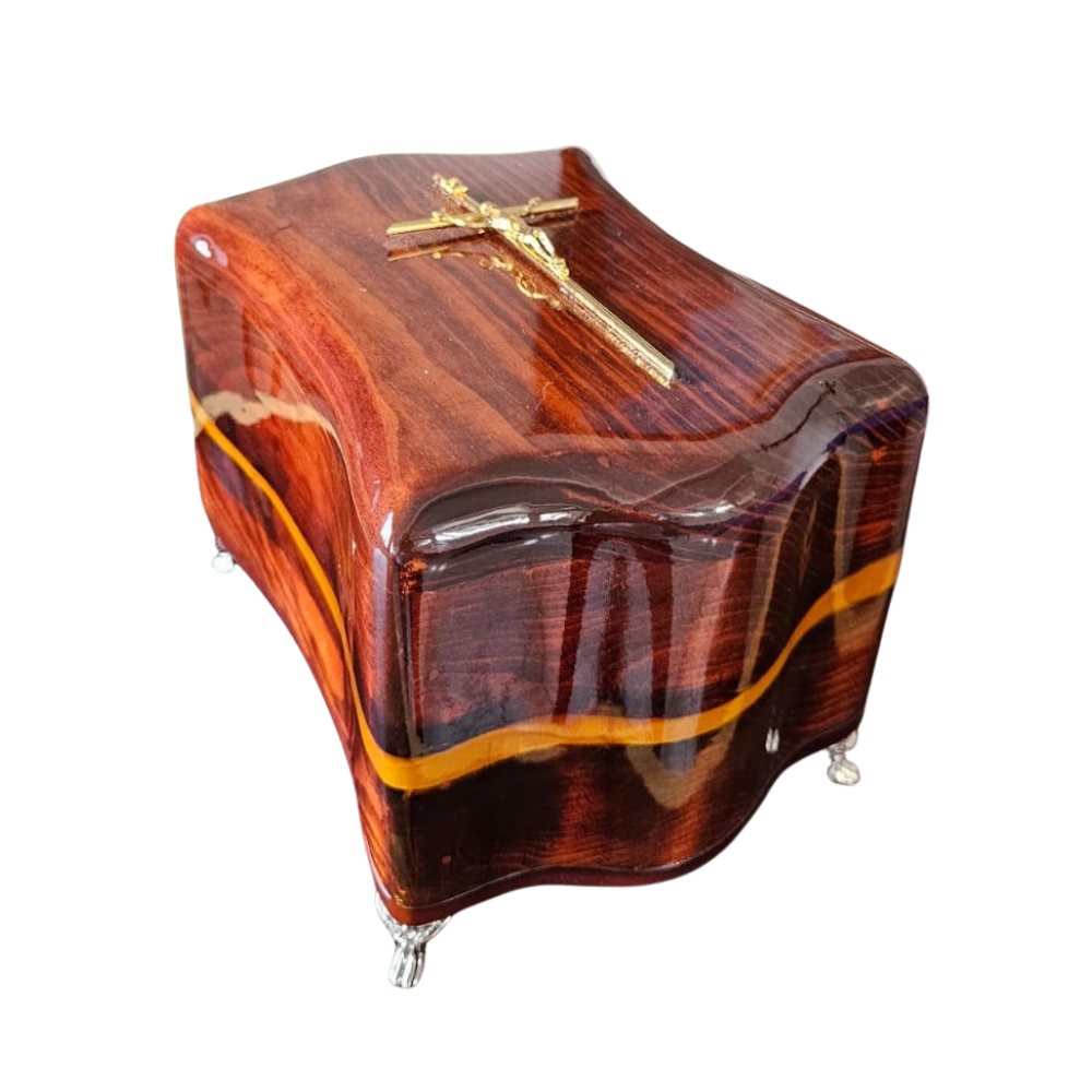 Urna Madera Premium con incrustación dorada
